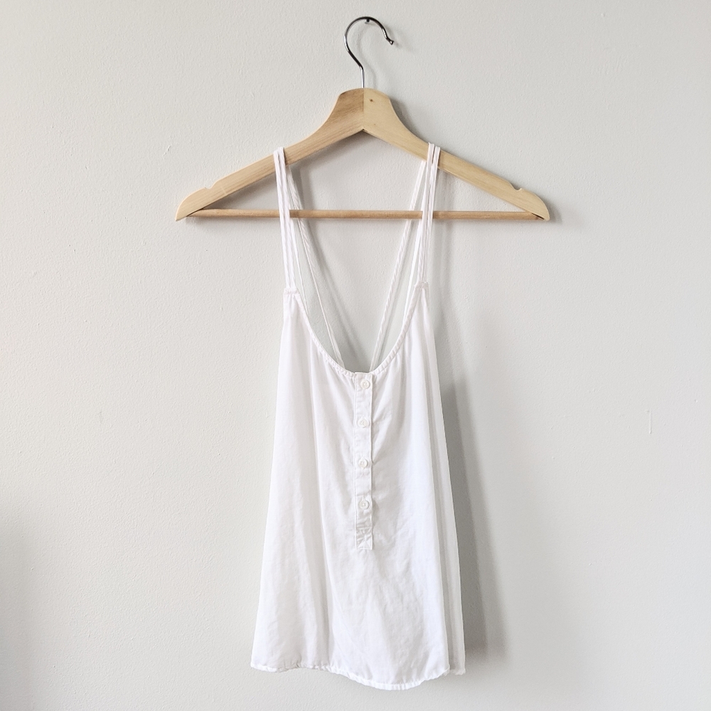 Cloth & Stone White Button Tank Top Anthropologie